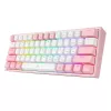 Teclado mecânico REDRAGON K617-Fizz RGB – USB com fio, rosa/branco, cabo de 1,5 m