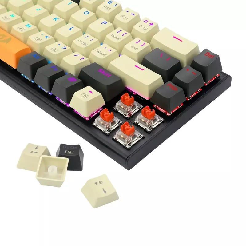 Teclado REDRAGON K633CGO-RGB Ryze Mechanical com fio USB preto branco