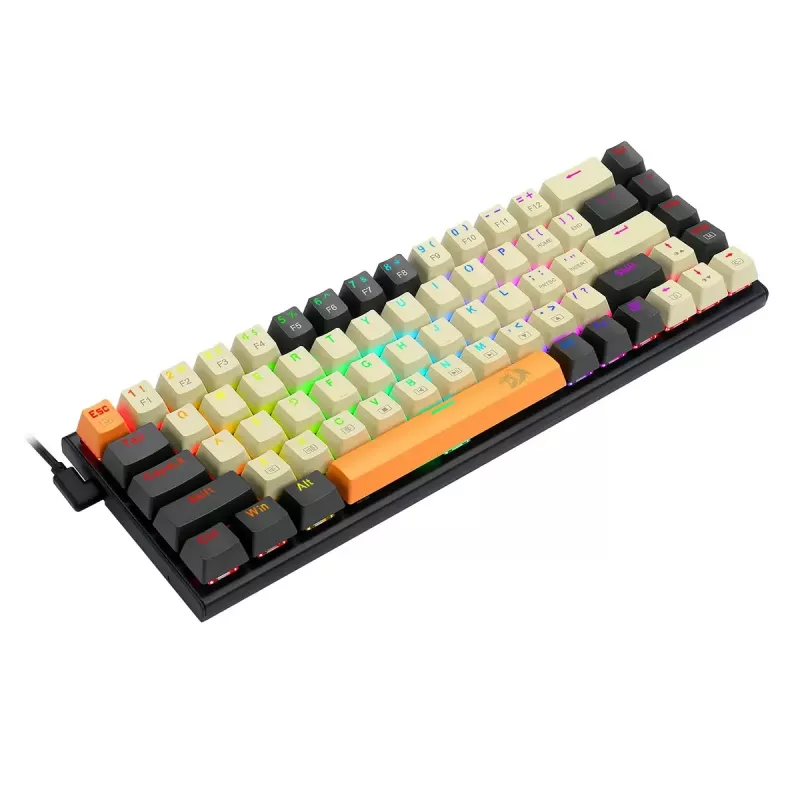 Teclado REDRAGON K633CGO-RGB Ryze Mechanical com fio USB preto branco