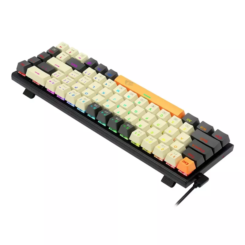 Teclado REDRAGON K633CGO-RGB Ryze Mechanical com fio USB preto branco