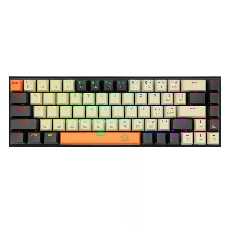 Teclado REDRAGON K633CGO-RGB Ryze Mechanical com fio USB preto branco