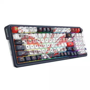 Teclado mecânico REDRAGON K686AK-RGB-PRO — RF Wireless + USB, Navy White, cabo de 1,5 m
