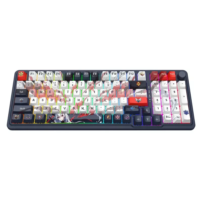 Teclado mecânico REDRAGON K686AK-RGB-PRO — RF Wireless + USB, Navy White, cabo de 1,5 m