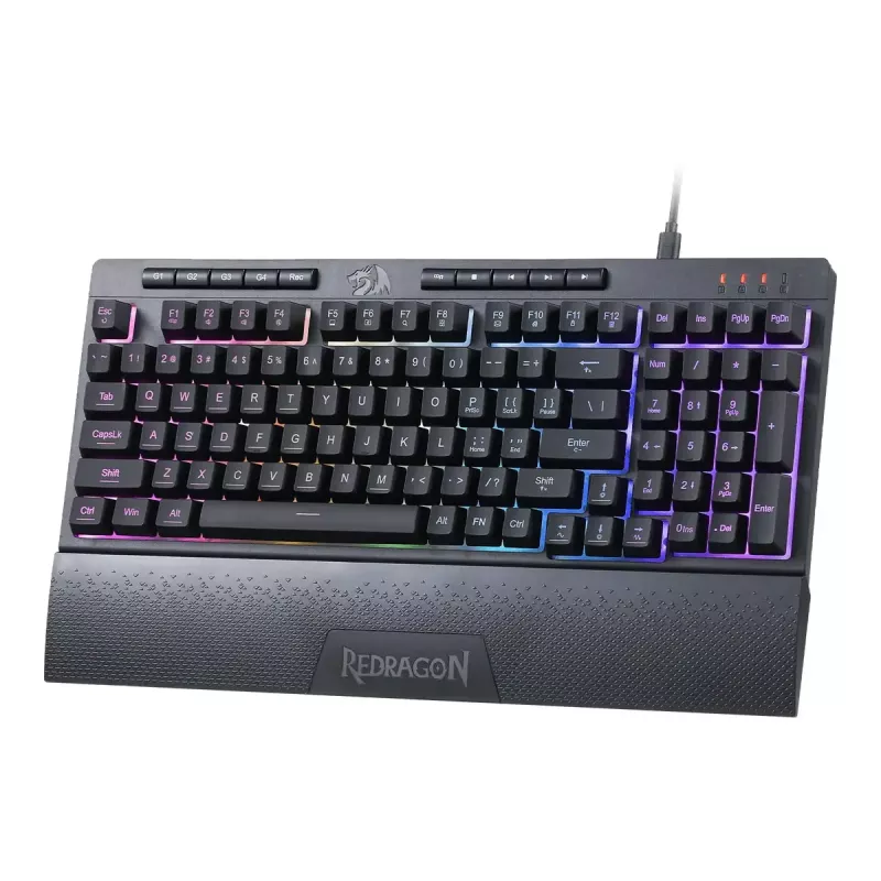 Teclado REDRAGON K515-RGB SHIVA 98 USB preto membrana com fio