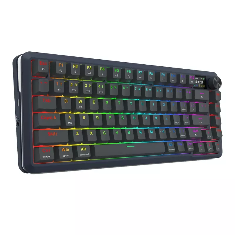 Teclado mecânico REDRAGON K708-RGB-PRO com USB, RF Wireless e Bluetooth, cabo de 1,5 m, preto, 0,76 kg