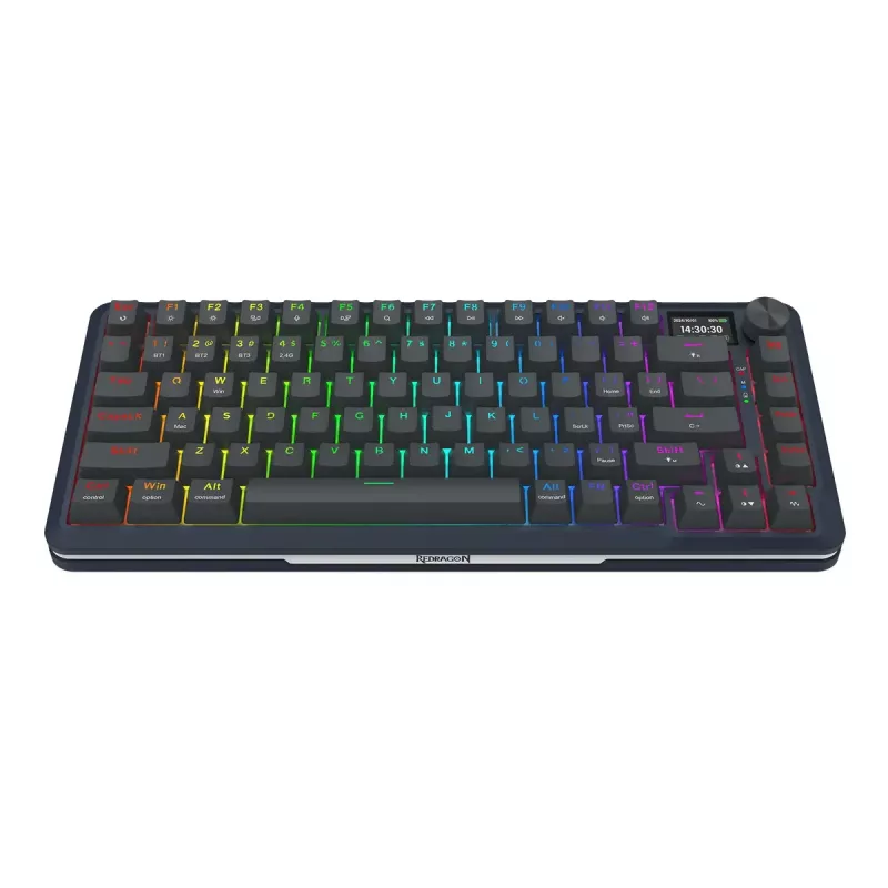 Teclado mecânico REDRAGON K708-RGB-PRO com USB, RF Wireless e Bluetooth, cabo de 1,5 m, preto, 0,76 kg