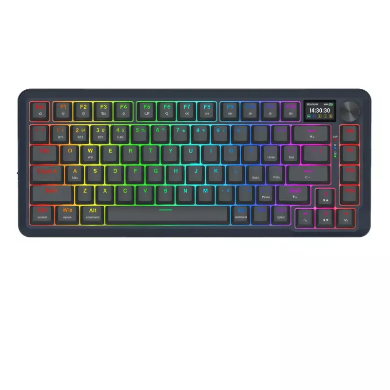 Teclado mecânico REDRAGON K708-RGB-PRO com USB, RF Wireless e Bluetooth, cabo de 1,5 m, preto, 0,76 kg