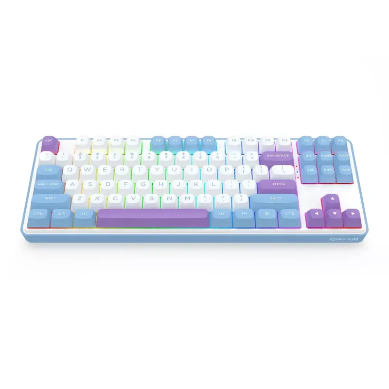 Teclado mecânico REDRAGON K707WBP-RGB-PRO com fios USB azul branco