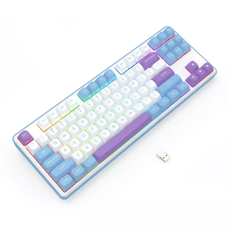 Teclado mecânico REDRAGON K707WBP-RGB-PRO com fios USB azul branco