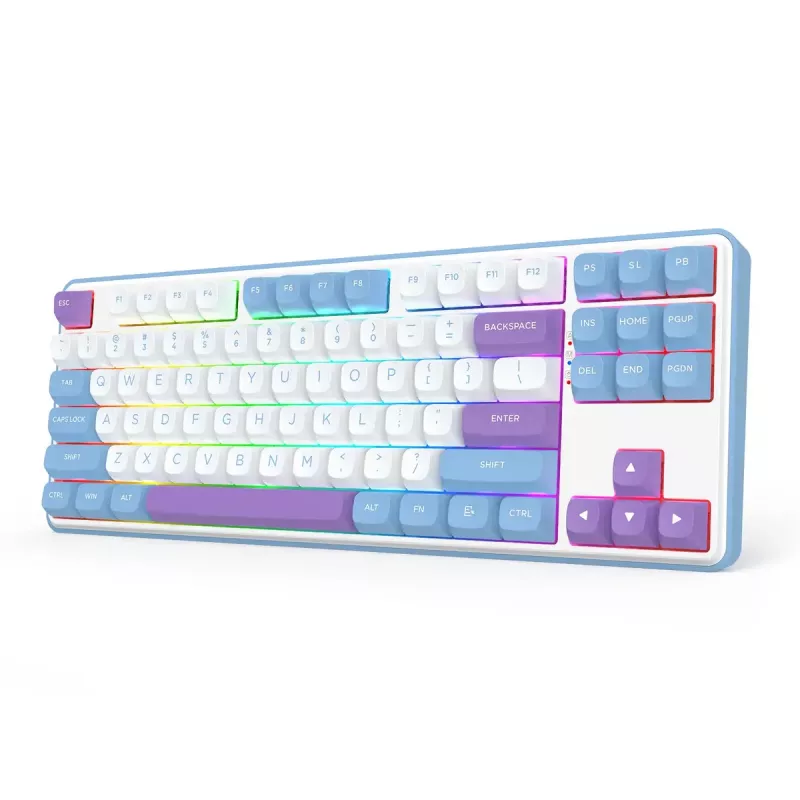 Teclado mecânico REDRAGON K707WBP-RGB-PRO com fios USB azul branco