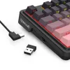 Teclado mecânico REDRAGON Antonium Pro K728SP-RGB-PRO — USB, RF Wireless, Bluetooth, preto/rosa