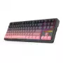 Teclado mecânico REDRAGON Antonium Pro K728SP-RGB-PRO — USB, RF Wireless, Bluetooth, preto/rosa
