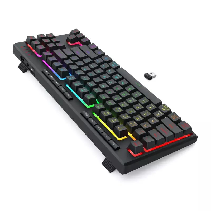 Teclado REDRAGON K516RGB-PRO SHIVA PRO 87 USB RF Wireless Bluetooth preto
