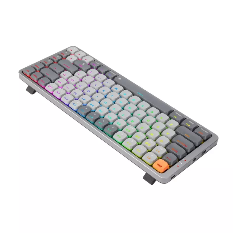 Teclado mecânico REDRAGON K652GG-RGB-PRO com fios sem fios Bluetooth cinzento