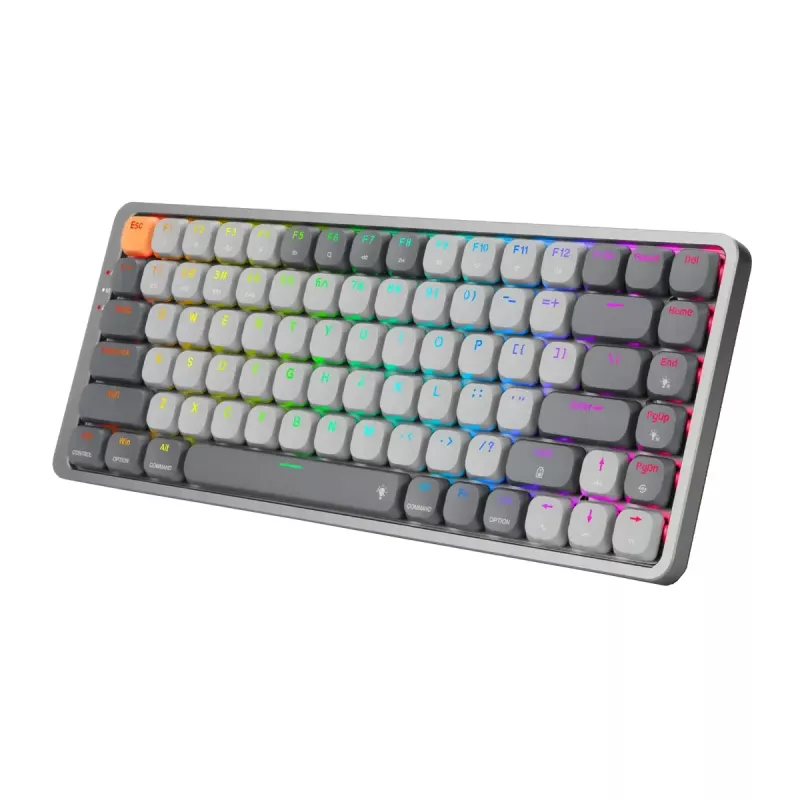 Teclado mecânico REDRAGON K652GG-RGB-PRO com fios sem fios Bluetooth cinzento