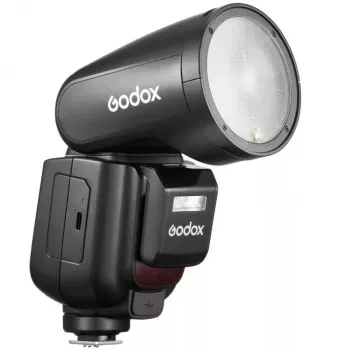 Flash para câmara de vídeo Godox V1Pro preto 1,5 s de carregamento