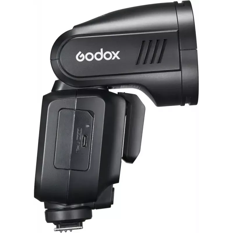 Flash Godox V100-F para Fujifilm — flash de encaixe portátil de iões de lítio