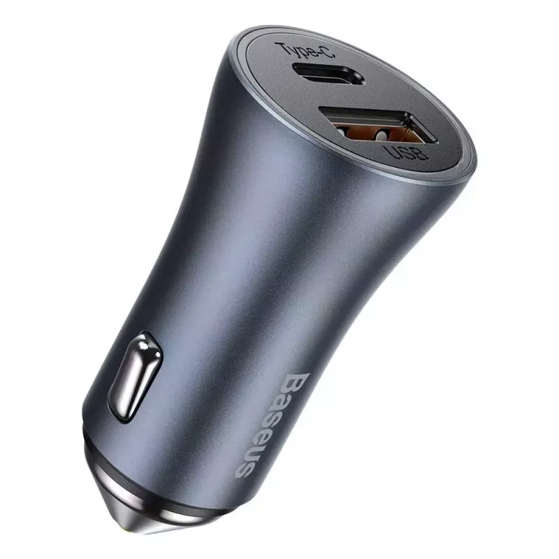 Carregador de automóvel Baseus TZCCJD-0G 40W cinzento-escuro — carregador USB para automóvel, saída de 40W