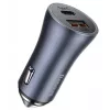 Carregador de automóvel Baseus TZCCJD-0G 40W cinzento-escuro — carregador USB para automóvel, saída de 40W