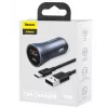 Carregador de automóvel Baseus TZCCJD-0G 40W cinzento-escuro — carregador USB para automóvel, saída de 40W