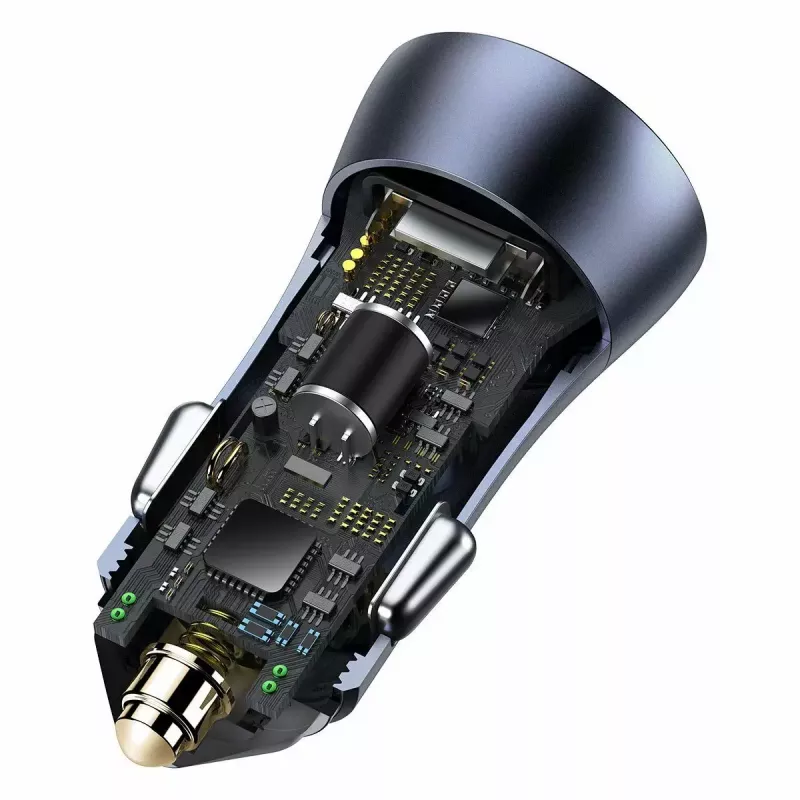Carregador de automóvel Baseus TZCCJD-0G 40W cinzento-escuro — carregador USB para automóvel, saída de 40W