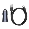 Carregador de automóvel Baseus TZCCJD-0G 40W cinzento-escuro — carregador USB para automóvel, saída de 40W