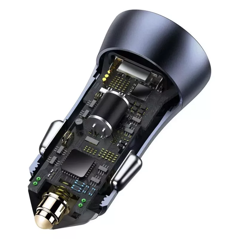 Carregador de automóvel Baseus TZCCJD-0G 40W cinzento-escuro — carregador USB para automóvel, saída de 40W