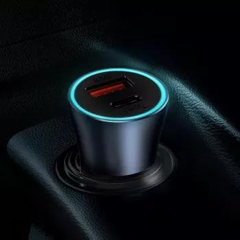 Carregador de automóvel Baseus TZCCJD-0G 40W cinzento-escuro — carregador USB para automóvel, saída de 40W
