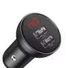 Carregador USB para automóvel Baseus AB2XUSBAKBK — 2× USB 2.0, 4,8 A, alimentação por isqueiro, preto/cinzento