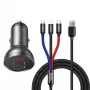 Carregador USB para automóvel Baseus AB2XUSBAKBK — 2× USB 2.0, 4,8 A, alimentação por isqueiro, preto/cinzento
