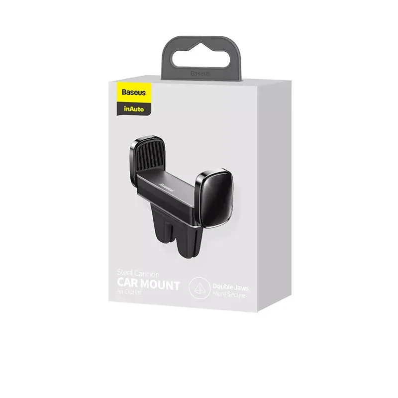 Suporte ativo Baseus Steel Cannon para telemóvel preto prateado
