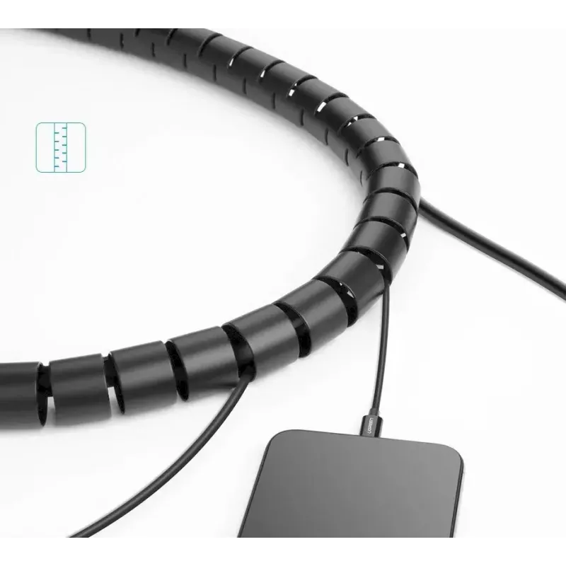 Organizador de cabos UGREEN espiral preto — enrolamento em espiral, 1 unid.