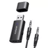 Adaptador de áudio Bluetooth UGREEN UGR1207BLK Bluetooth 5.1 com saída AUX de 3,5 mm