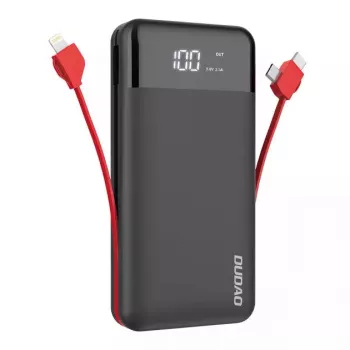 Powerbank Dudao K1Pro 20000 mAh 15 W com 4 cabos integrados, preto