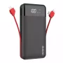 Powerbank Dudao K1Pro 20000 mAh 15 W com 4 cabos integrados, preto