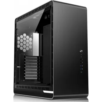 Caixa para PC midi-tower Jonsbo UMX6, painel lateral em vidro temperado, preto