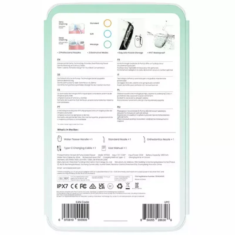 Irrigador oral Oclean A10, verde