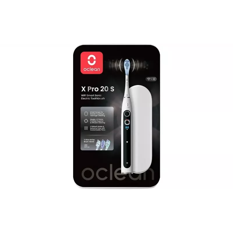 Escova de dentes elétrica OCLEAN X Pro 20 S em branco com sensor de pressão inteligente