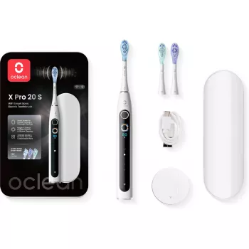 Escova de dentes elétrica OCLEAN X Pro 20 S em branco com sensor de pressão inteligente