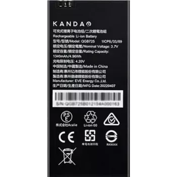 Bateria de iões de lítio para câmara KanDao QooCam EGO QGB725 1200mAh