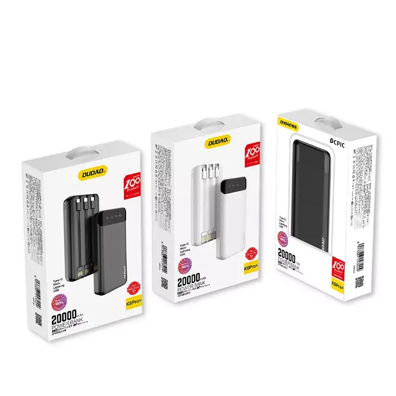 Powerbank portátil DUDAO K6Pro+ 20000mAh