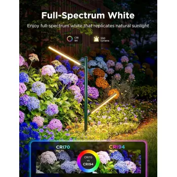 Luminária de jardim exterior Govee H7086341 RGBICWW 1100 lm IP66