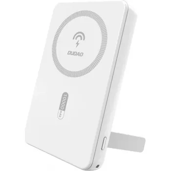 Powerbank portátil Dudao K14S+ 10000 mAh 20W com USB-A, USB-C e MagSafe, branco