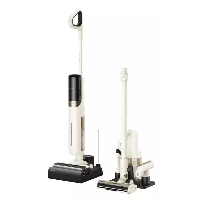 Aspirador vertical 2-em-1 Dreame MOVA Tech K30 MIX — sem fios, bateria, 18.000 Pa, 30 min. de autonomia, limpeza a seco e a húmido, sem saco, 2,6 Ah, preto/branco