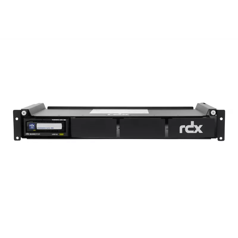 Overland-Tandberg QuadPAK de 1,5 U para montagem em rack para 1–4 unidades RDX externas, 19 polegadas, preto