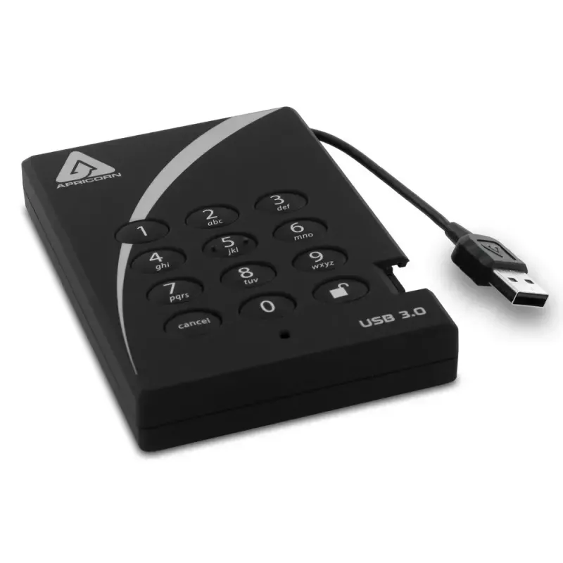 Disco externo Apricorn 2TB USB 3.2 Gen 1 Aegis Padlock