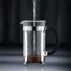 Cafeteira French Press BODUM Chambord 8 chávenas, estrutura preta com jarra de vidro e cromado
