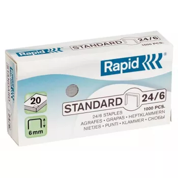 Pack de agrafos Rapid 24/6 1000 agrafos 6 mm comprimento das pernas