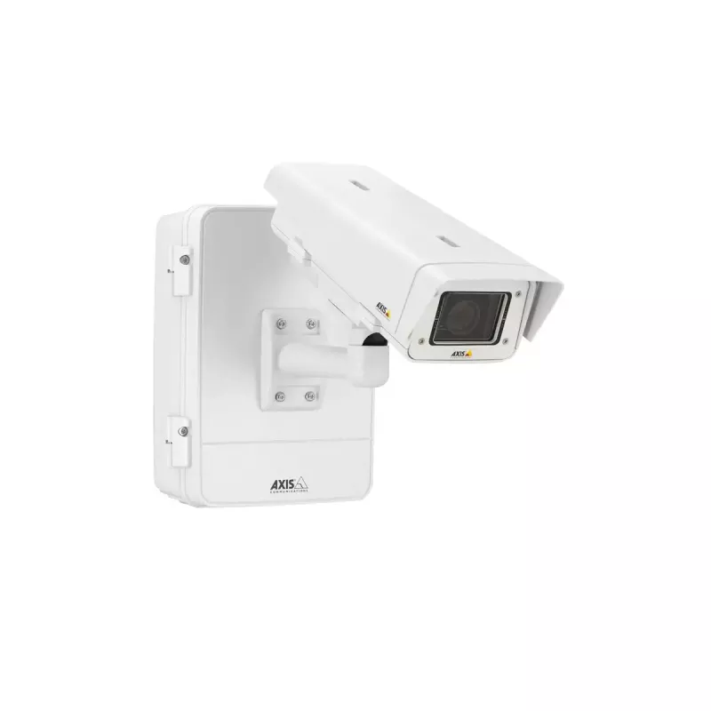 Caixa e suporte AXIS 5900-161 para câmaras de vigilância exteriores, aço inoxidável/branco, 282×131×361 mm