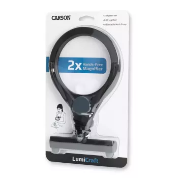 Lupa de mão Carson LumiCraft 2x, LED, a pilhas, preto, 135×23×226 mm